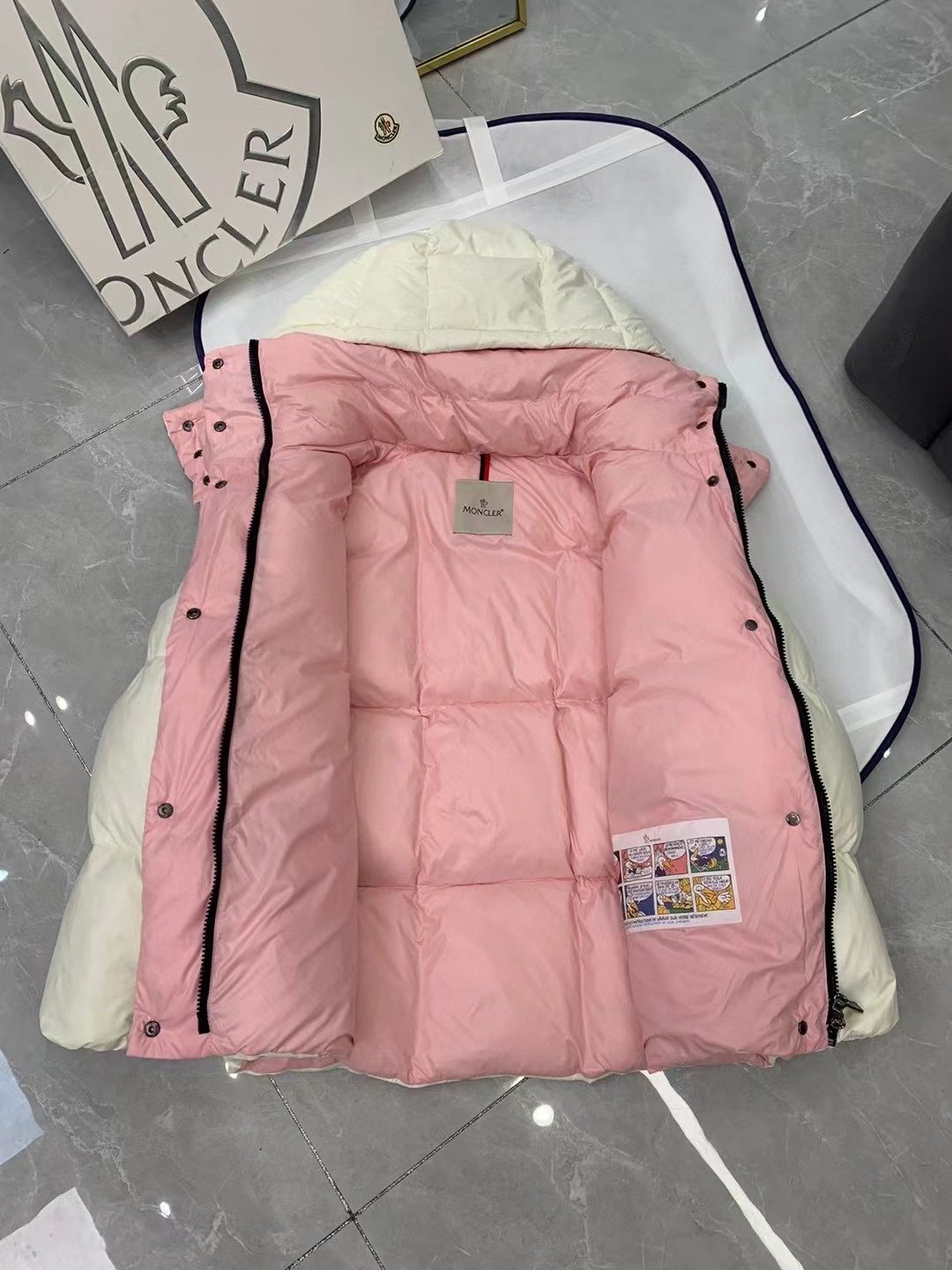 Moncler Women's Reversible Hooded Puffer Coat — detail