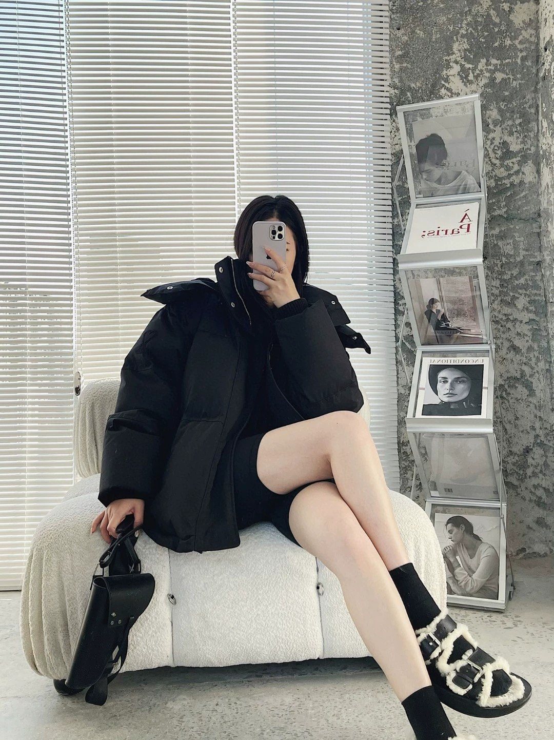 AMI Paris Hooded Quilted Puffer Jacket — context