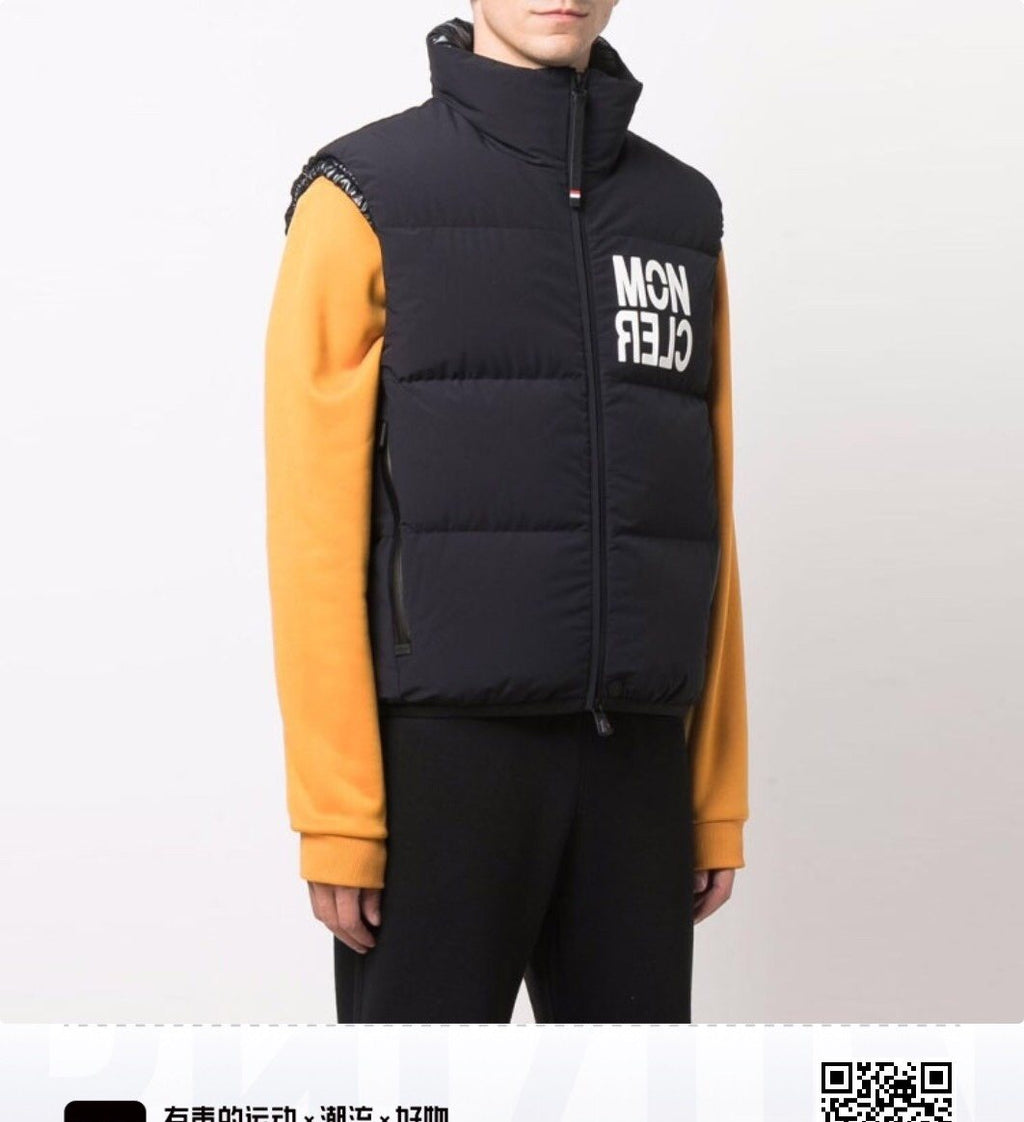 Moncler Black Quilted Down Vest — model