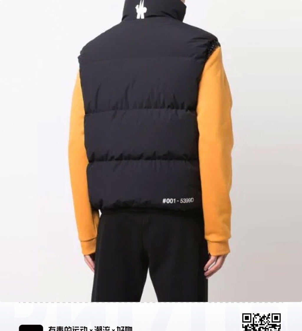 Moncler Black Quilted Down Vest — back