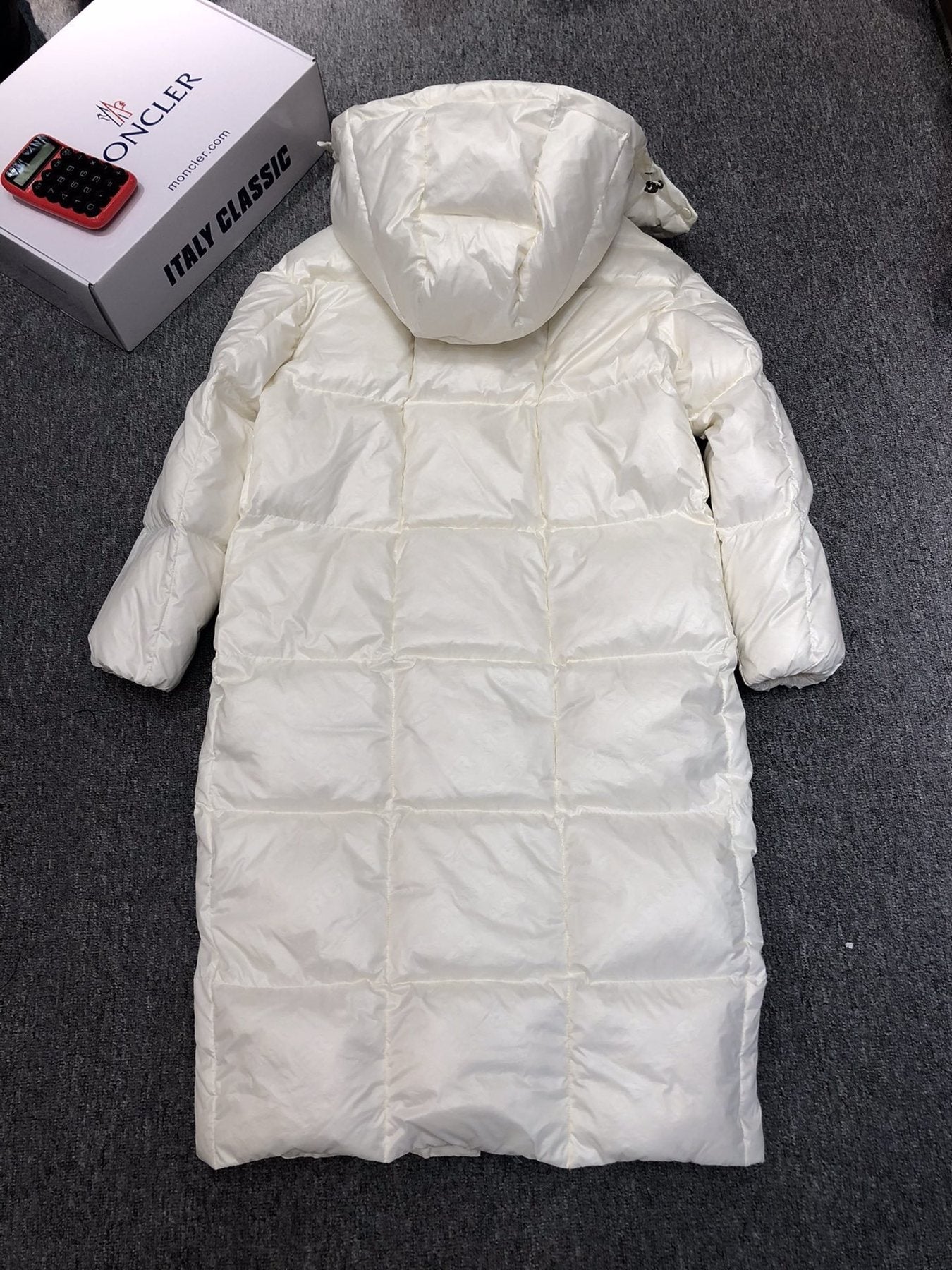 Moncler Women's All-Over Print Long Down Coat — back