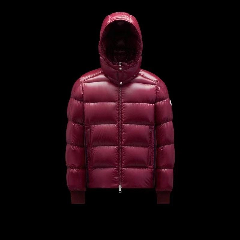 Moncler Color-Block Hooded Short Down Coat — front