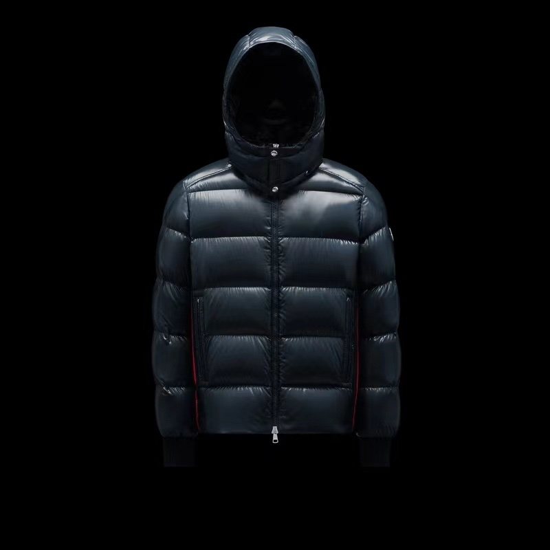 Moncler Color-Block Hooded Short Down Coat — front