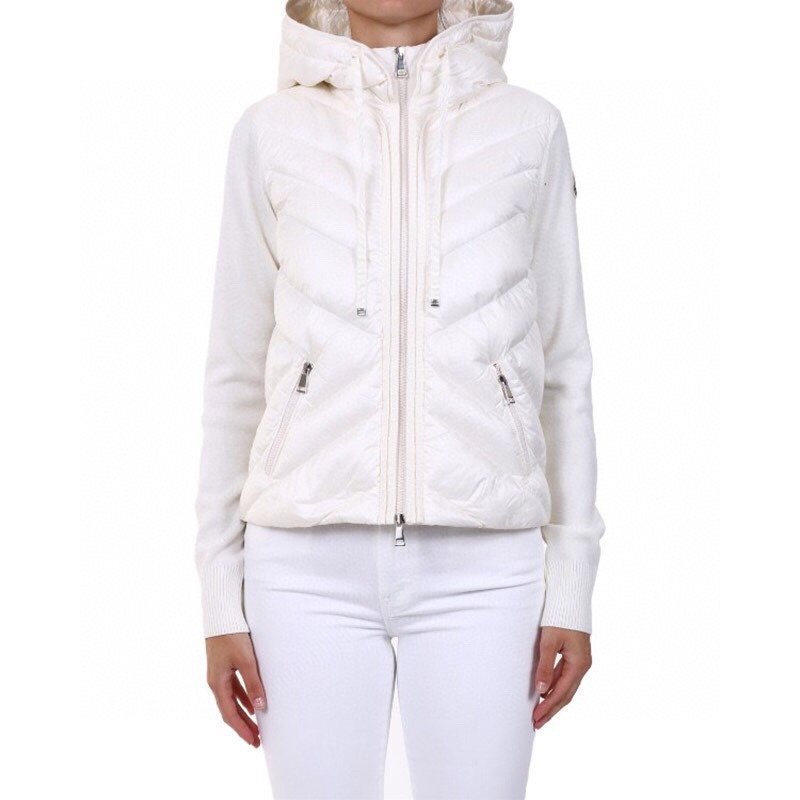 Moncler Hooded Knit Sleeve Down Jacket — hero