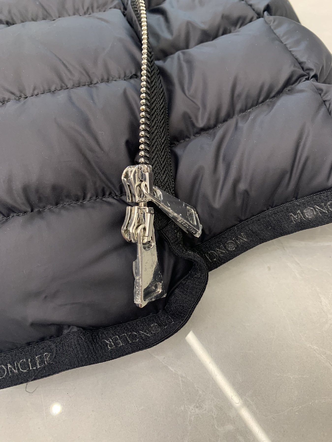 Moncler Women’s Belted Hooded Long Down Coat — detail