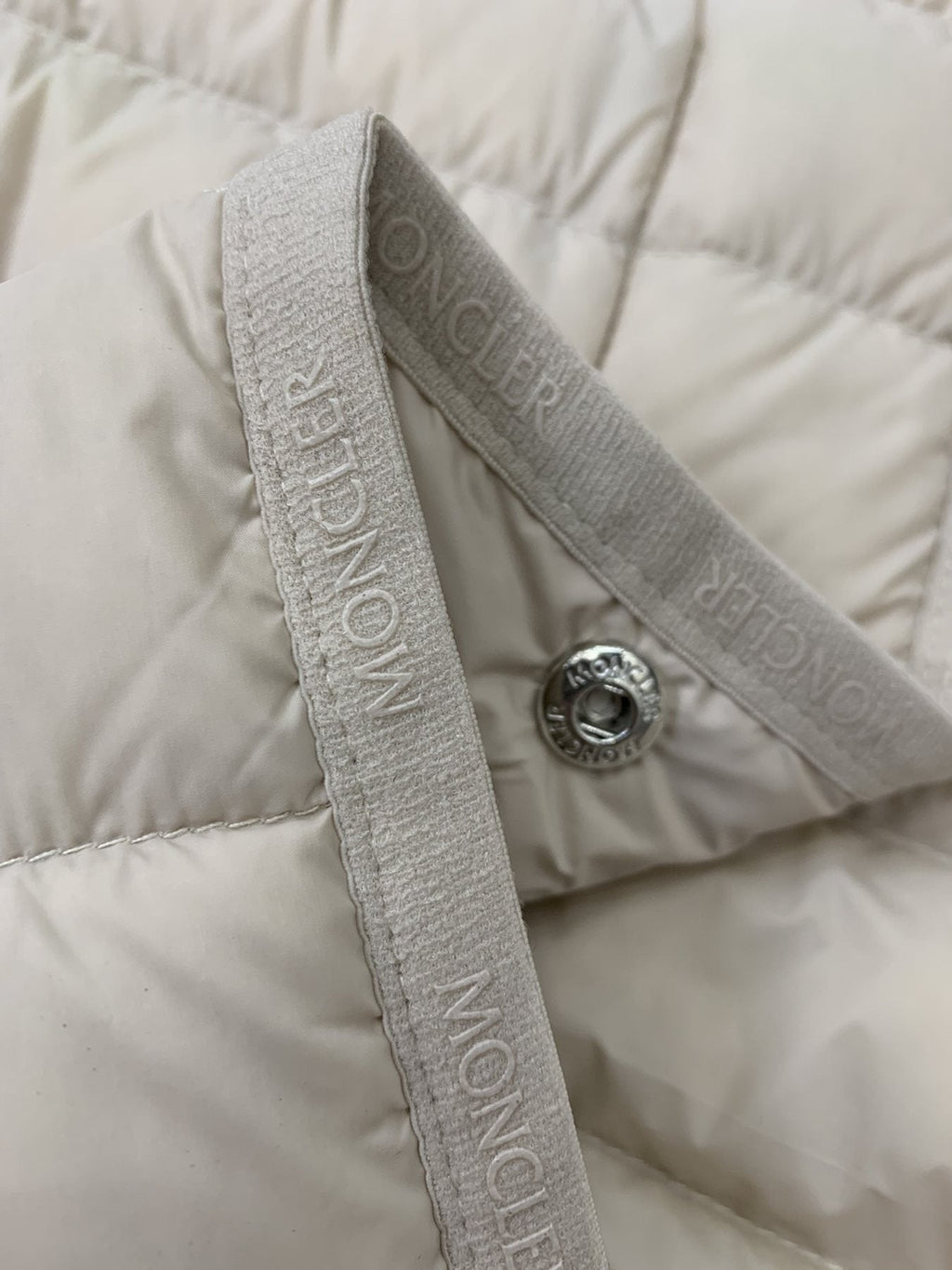 Moncler Women’s Belted Hooded Long Down Coat — detail