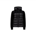 Moncler Women's Hooded Knit Sleeve Down Jacket — front