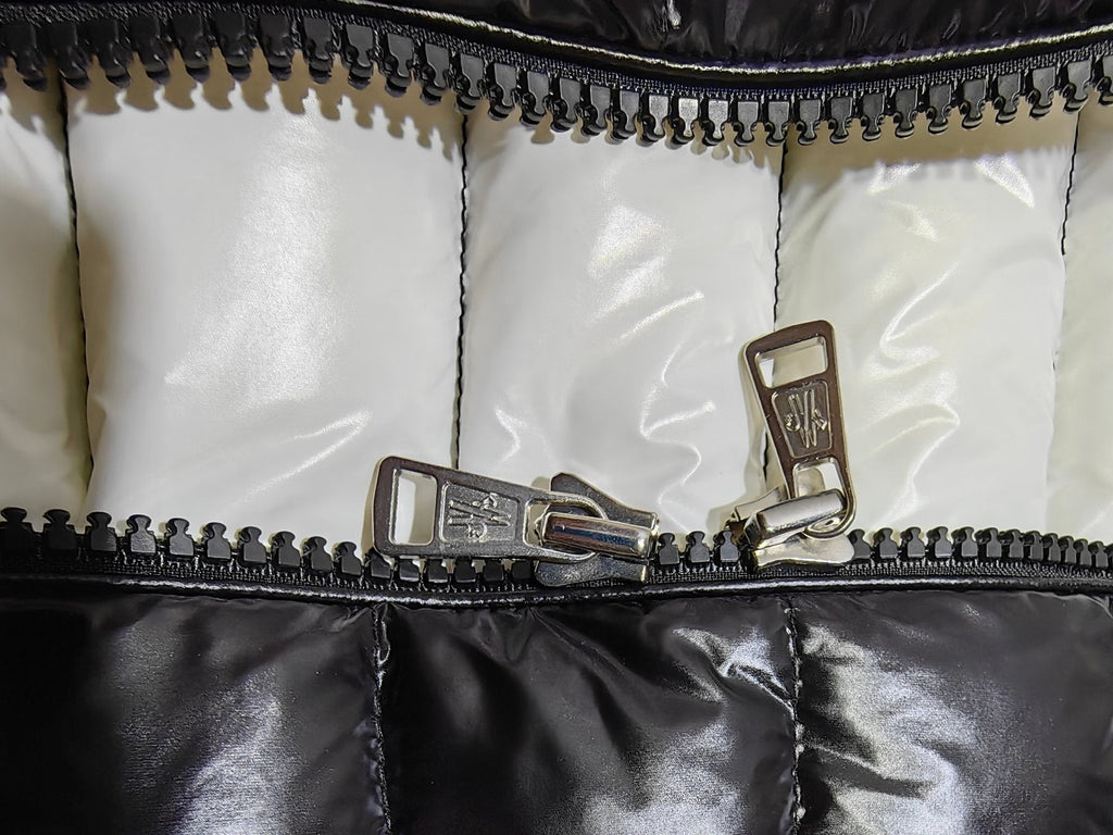Moncler Hooded Quilted Down Vest — detail