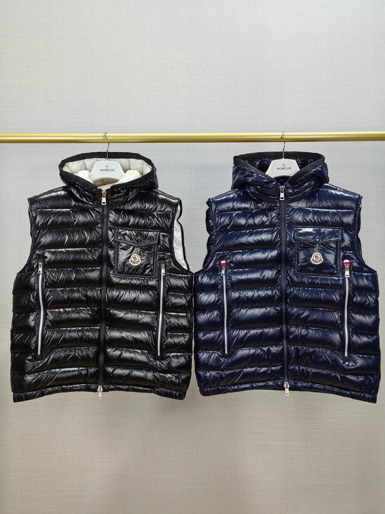 Moncler Hooded Quilted Down Vest — comparison