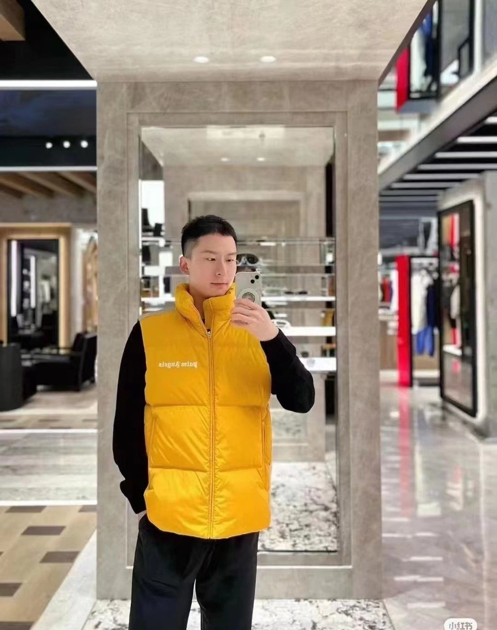 Moncler Striped-Panel Quilted Puffer Vest — context