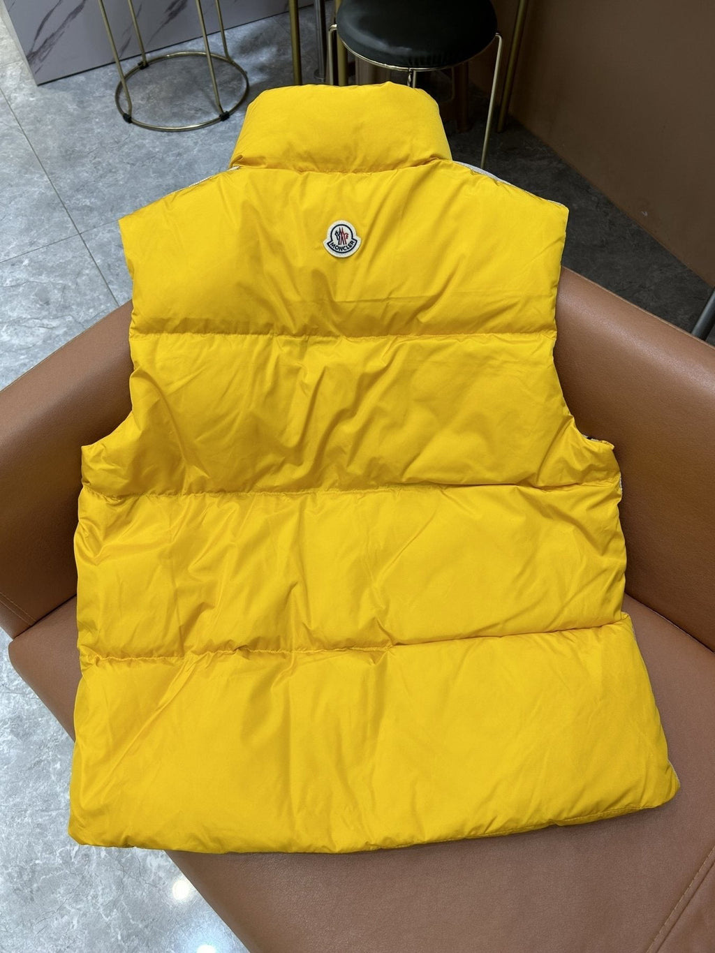 Moncler Striped-Panel Quilted Puffer Vest — back