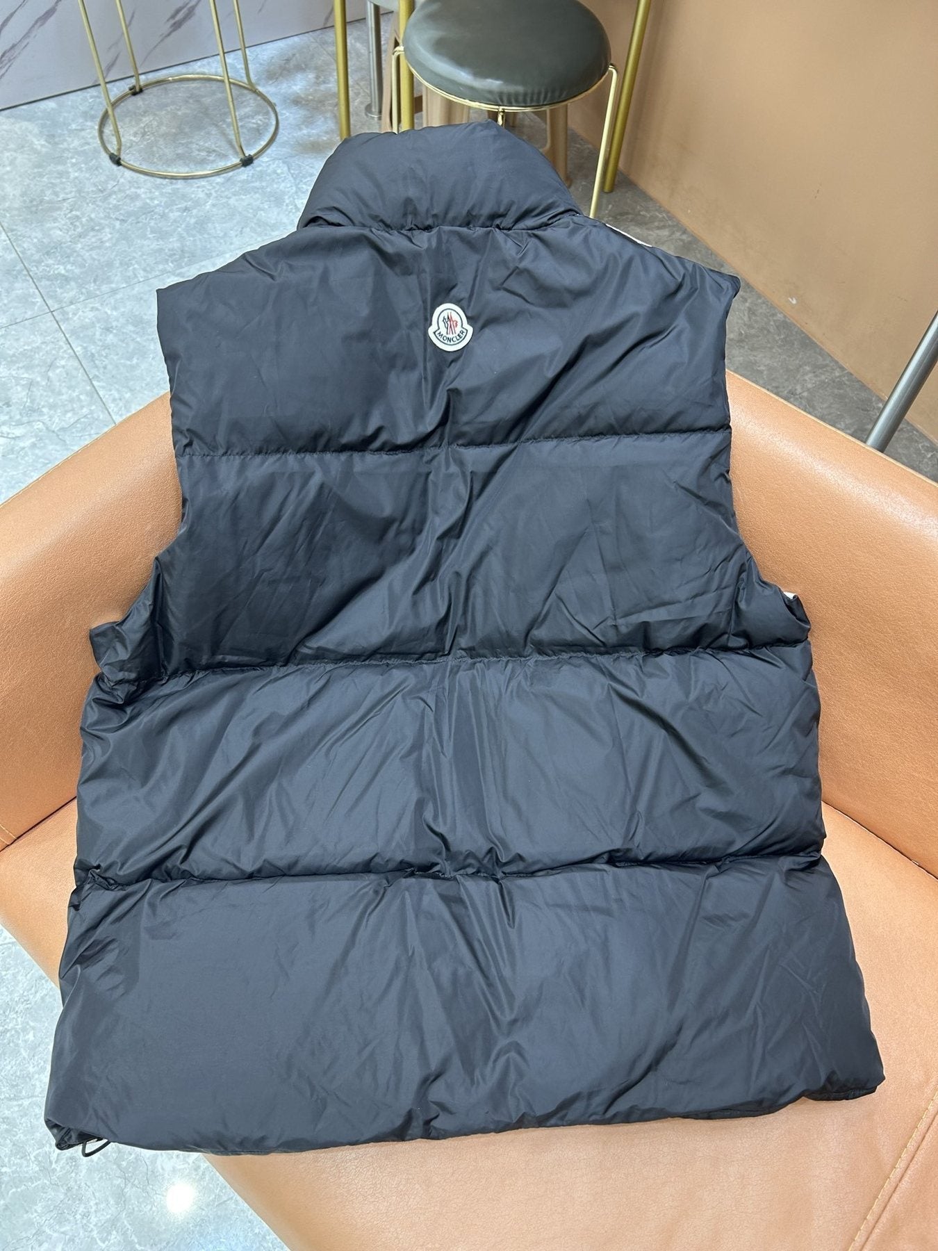 Moncler Striped-Panel Quilted Puffer Vest — back