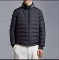 Moncler Black Quilted Zip-Front Puffer Coat — hero