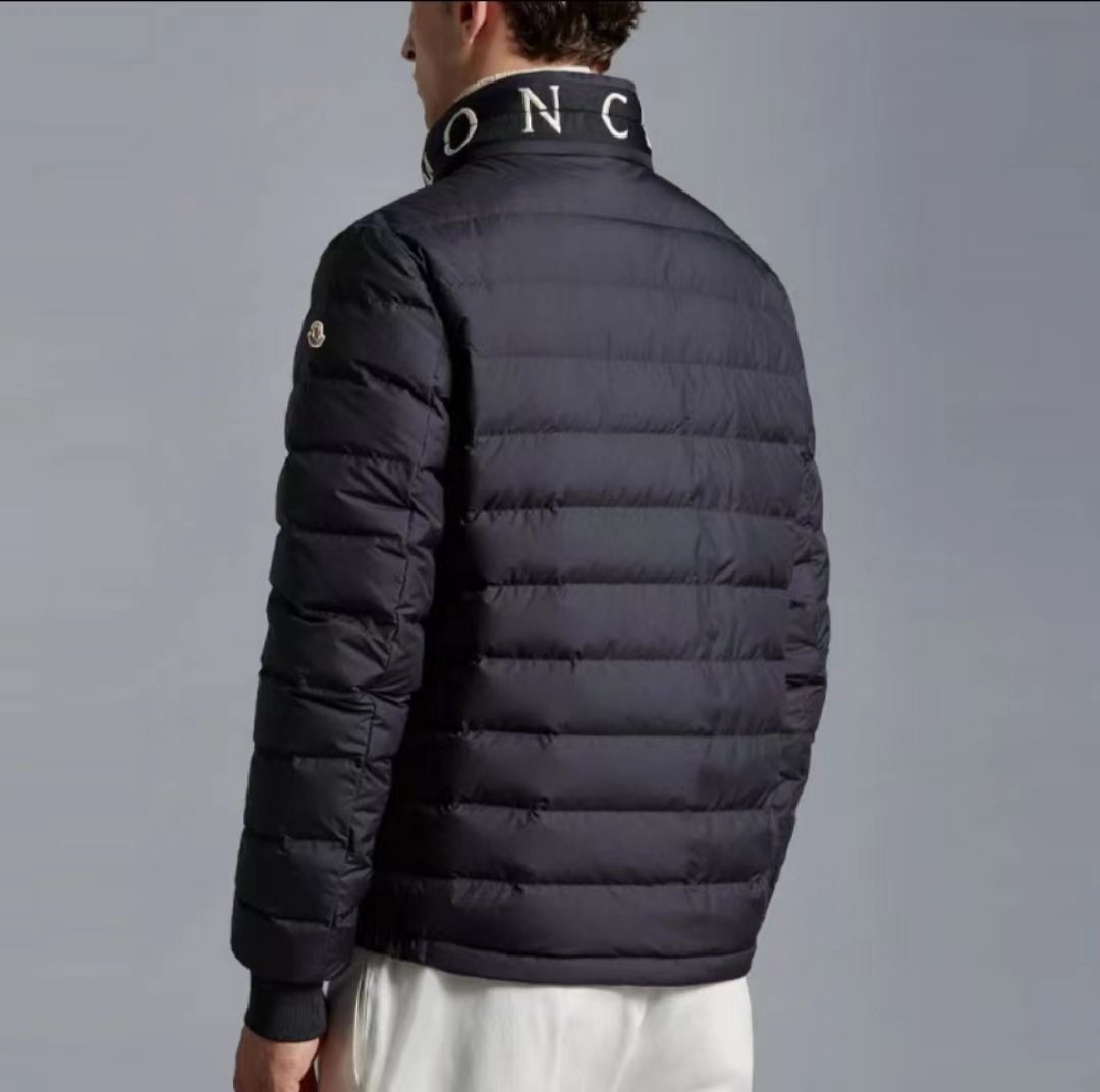 Moncler Black Quilted Zip-Front Puffer Coat — back