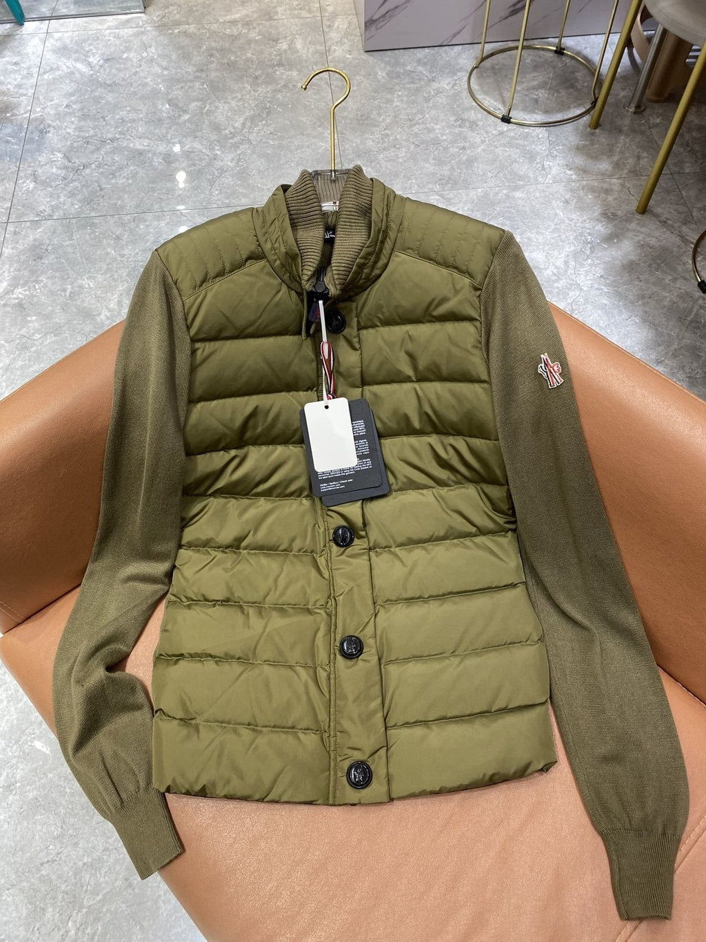 Moncler Hybrid Quilted Knit Jacket — front