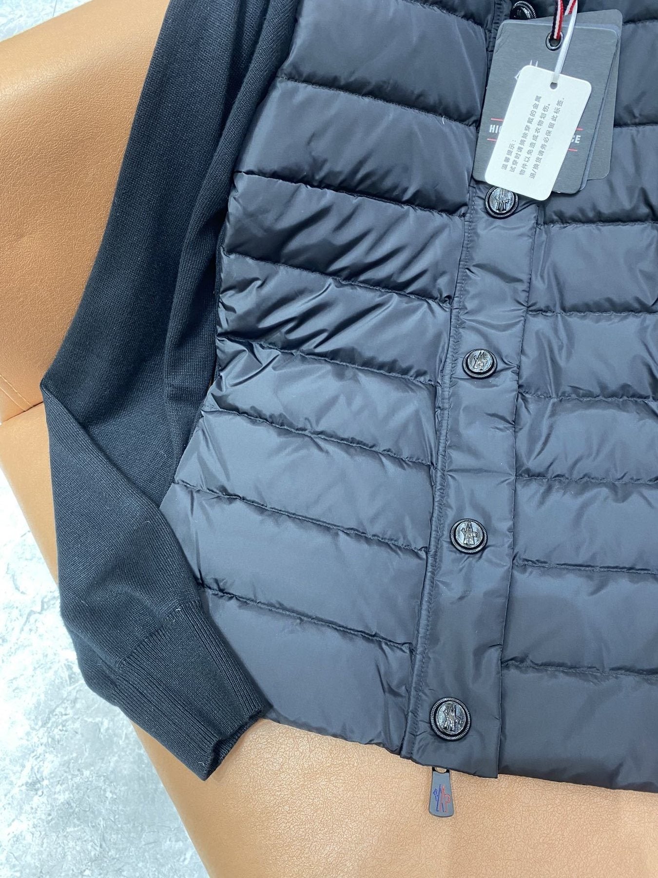 Moncler Hybrid Quilted Knit Jacket — detail