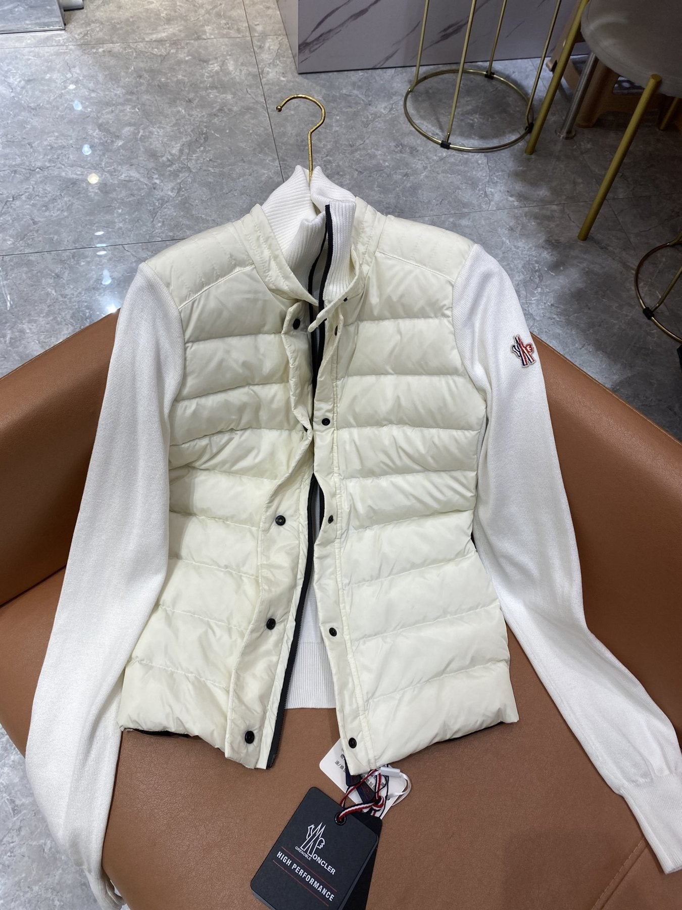 Moncler Hybrid Quilted Knit Jacket — front