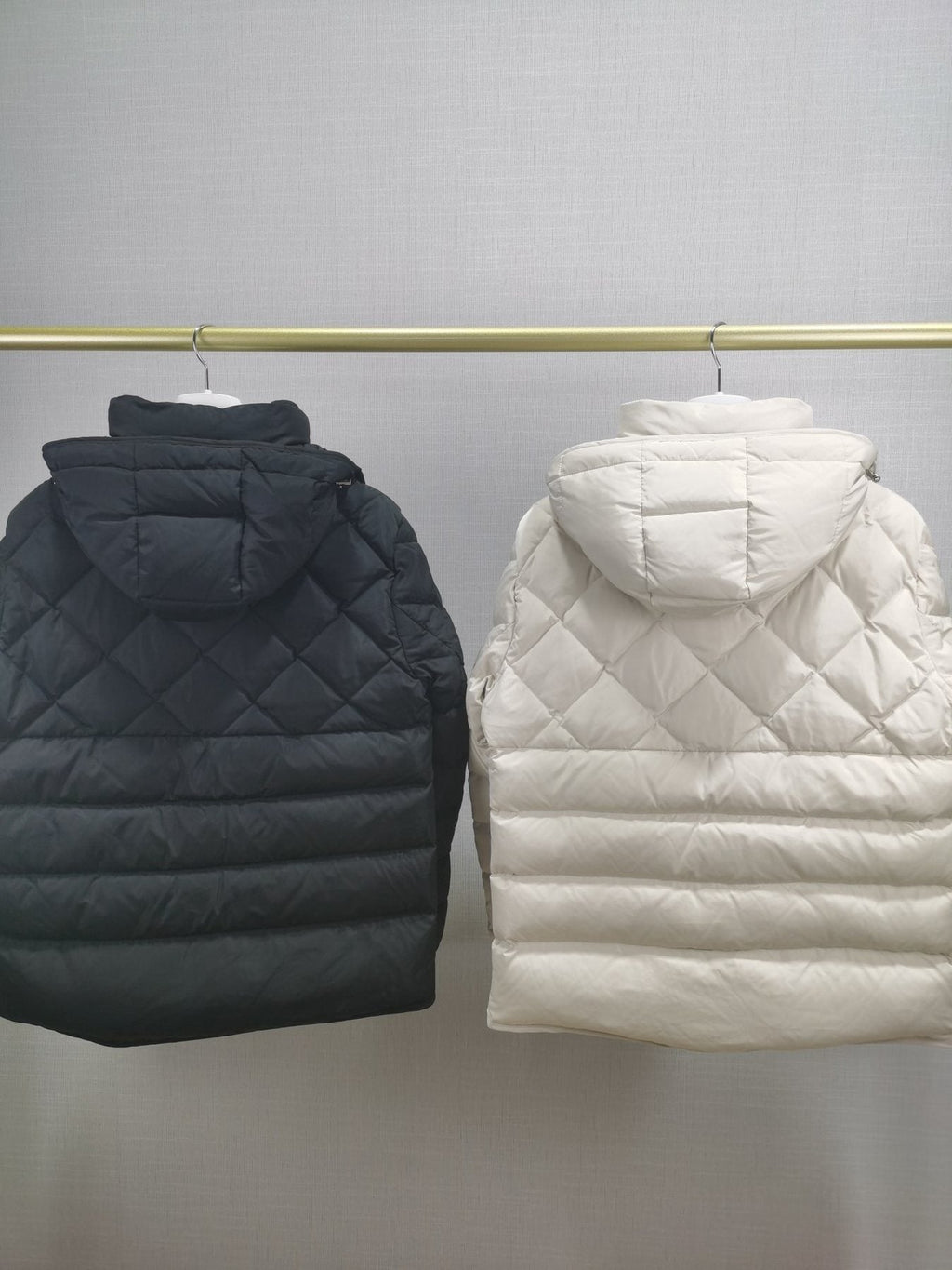 Moncler Men's Quilted Short Down Coat with Detachable Hood — comparison