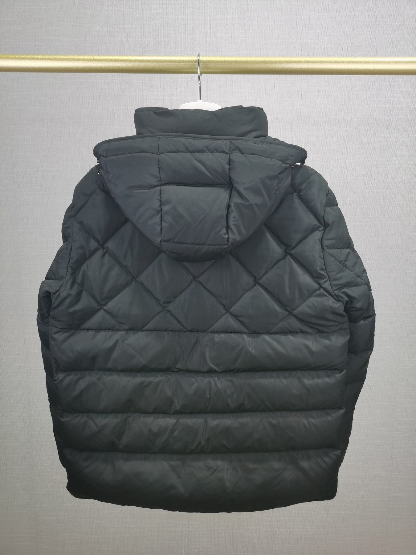 Moncler Men's Quilted Short Down Coat with Detachable Hood — back