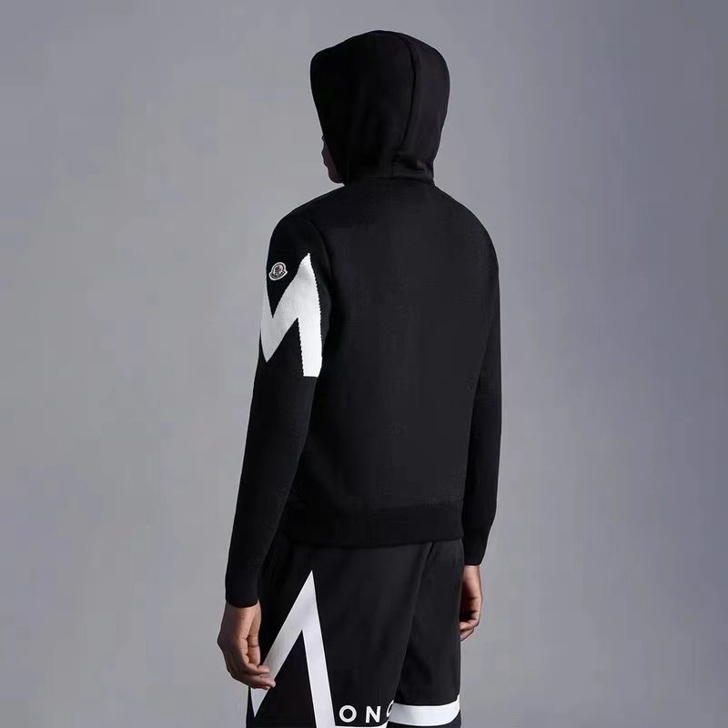 Moncler Hooded Hybrid Quilted Knit Puffer Jacket — context