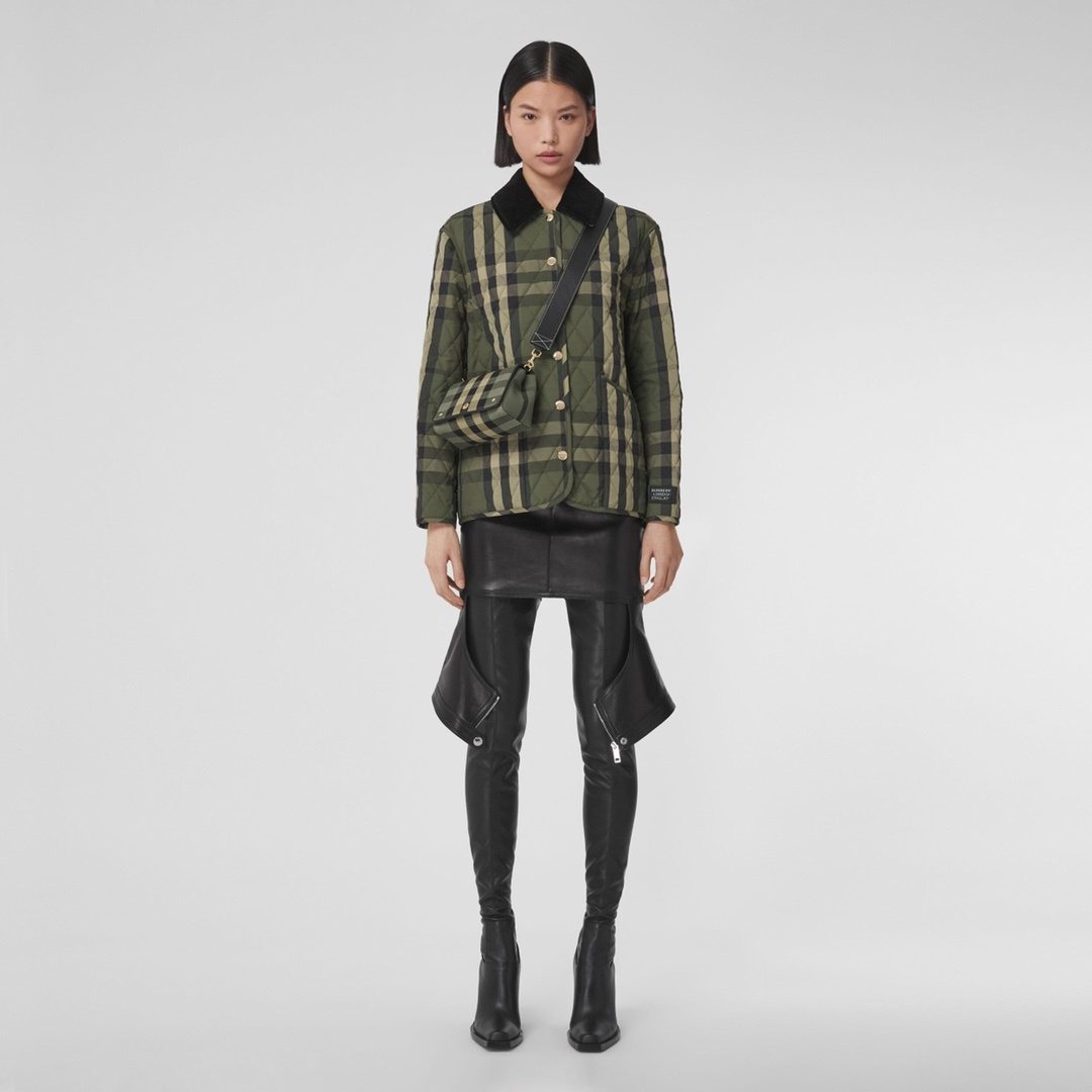 Burberry Green Check Quilted Jacket — context