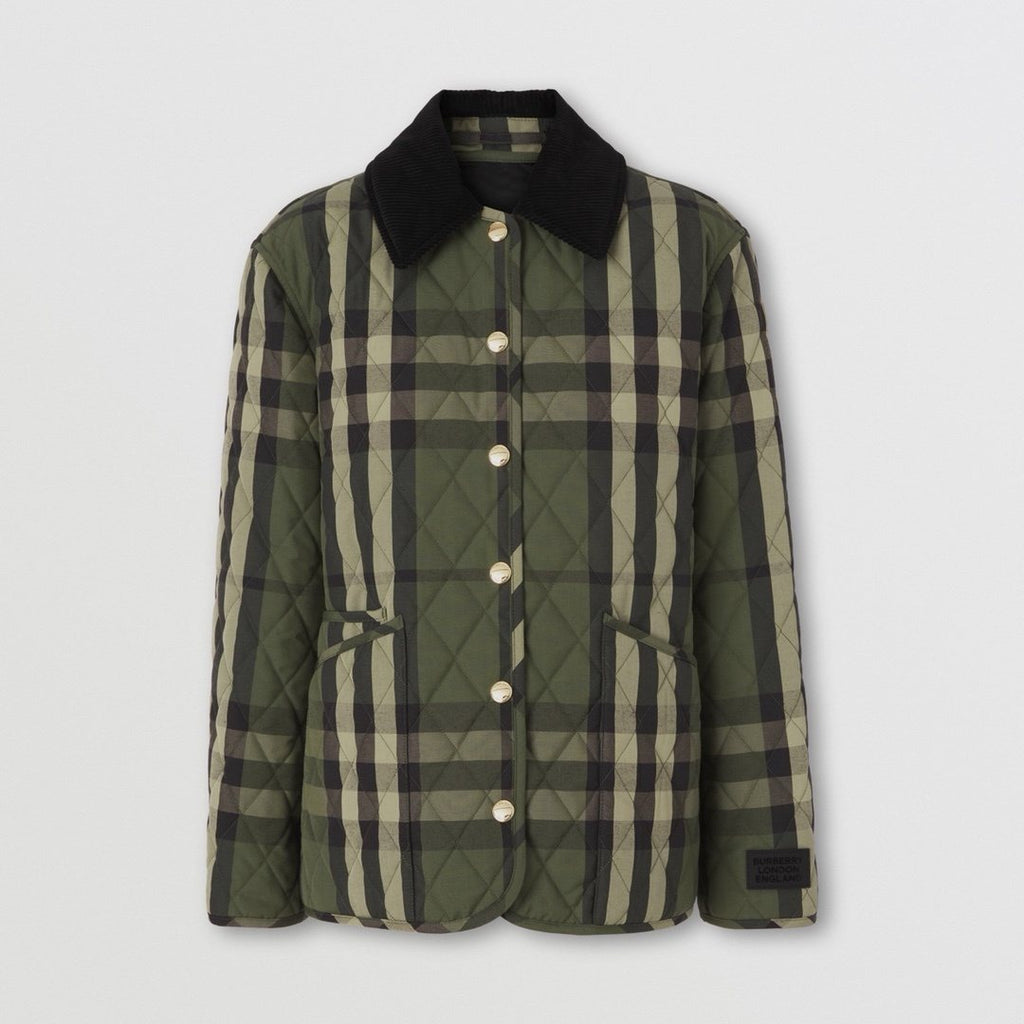 Burberry Green Check Quilted Jacket — hero