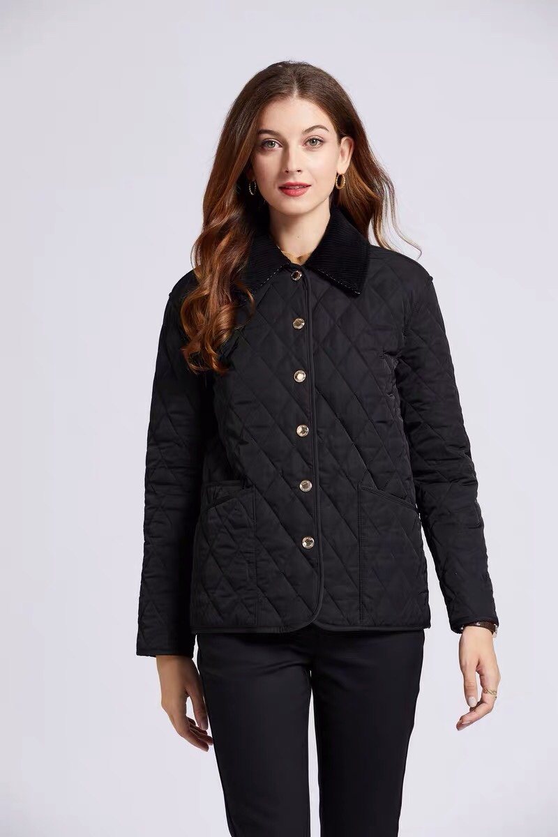 Burberry Diamond-Quilted Snap-Front Jacket — hero