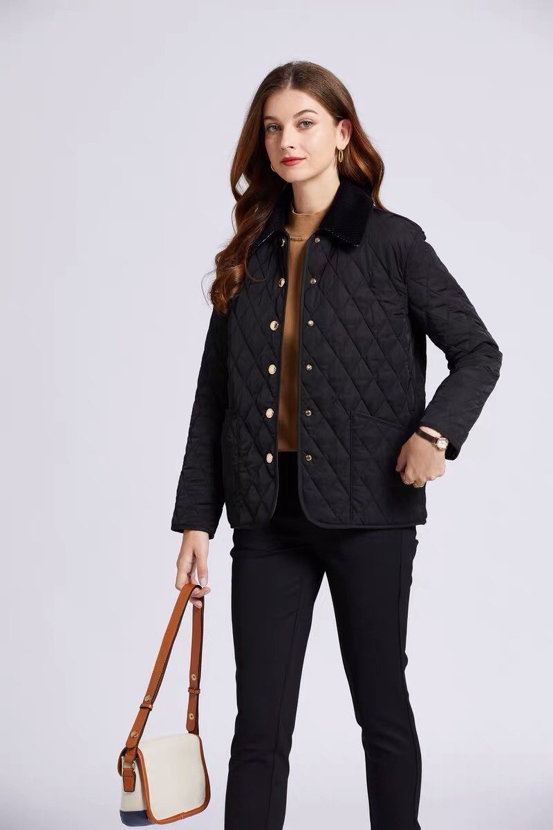 Burberry Diamond-Quilted Snap-Front Jacket — front