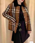 Burberry Brown Check Quilted Jacket — hero