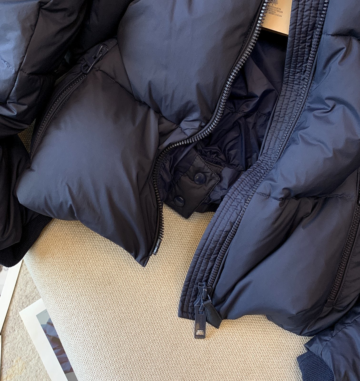 Burberry Short Quilted Puffer Jacket — detail