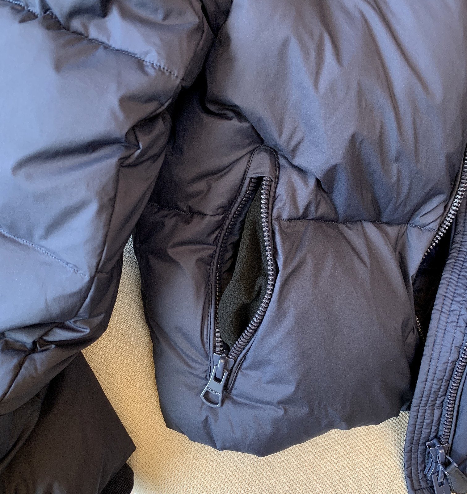 Burberry Short Quilted Puffer Jacket — detail