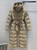 Burberry Belted Hooded Long Down Jacket — hero