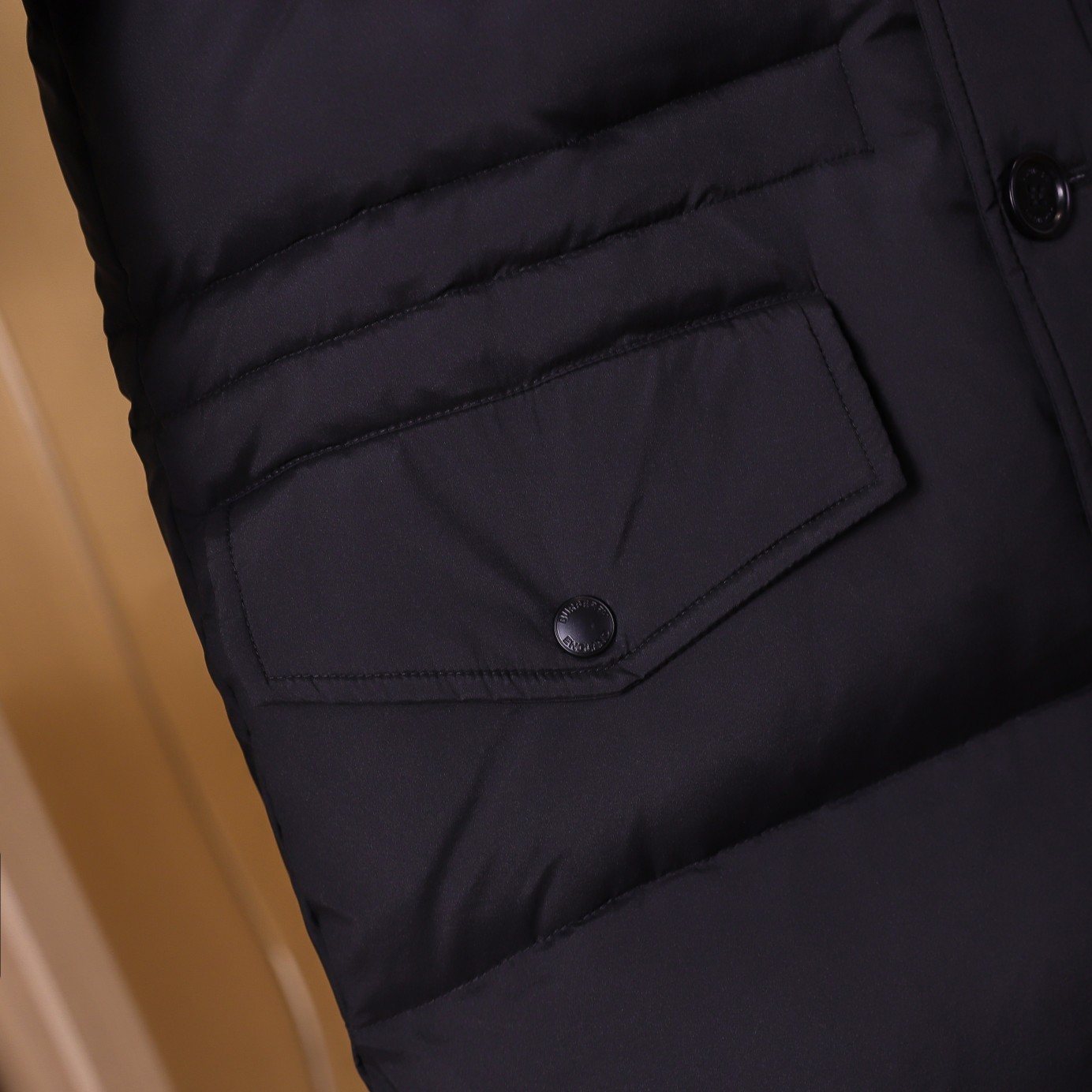 Burberry Unisex Hooded Long Down Jacket — detail