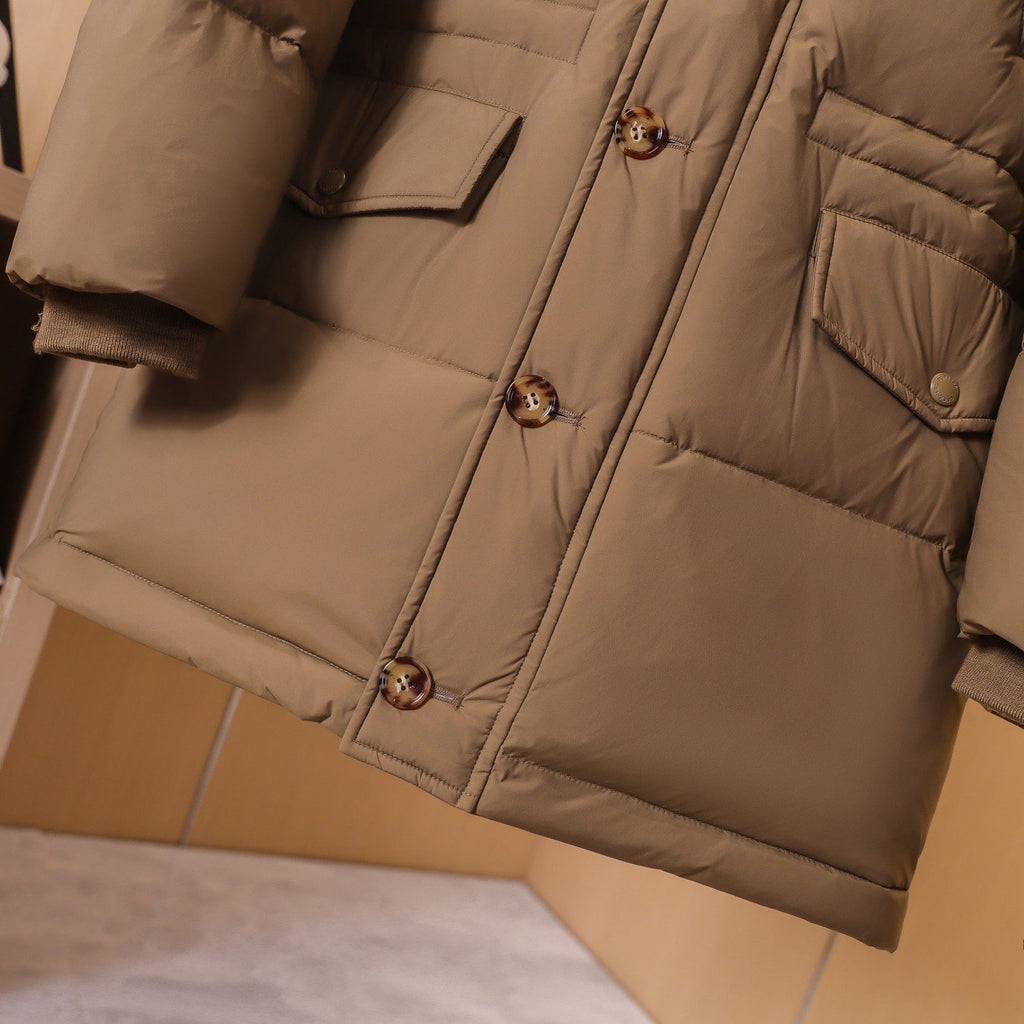 Burberry Unisex Hooded Long Down Jacket — detail