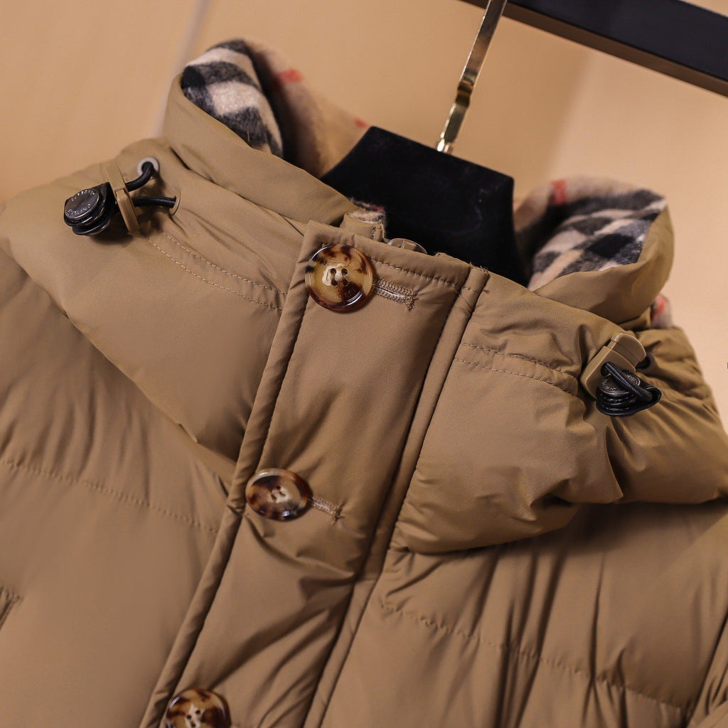 Burberry Unisex Hooded Long Down Jacket — detail