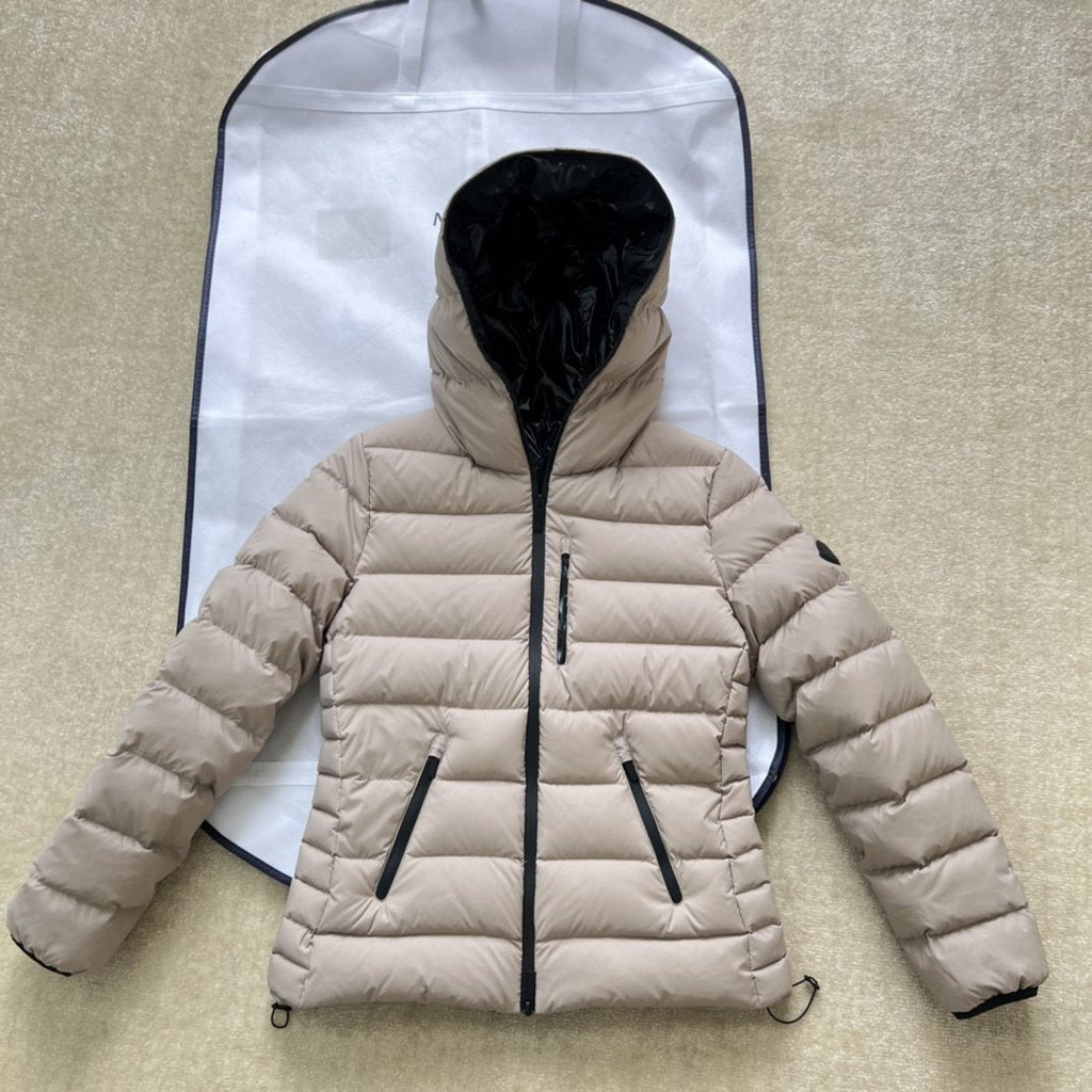 Moncler Hooded Letter Graphic Puffer Coat — front