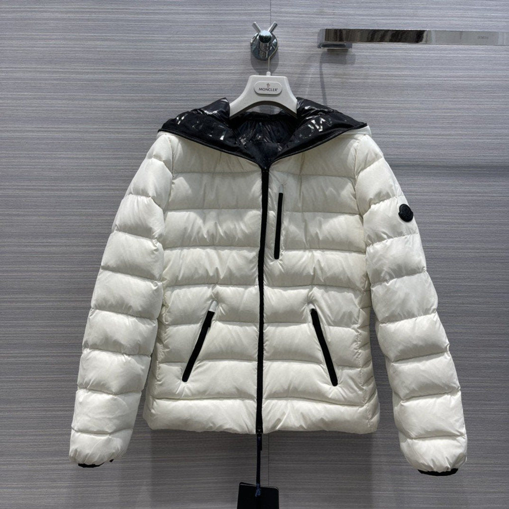 Moncler Hooded Letter Graphic Puffer Coat — front
