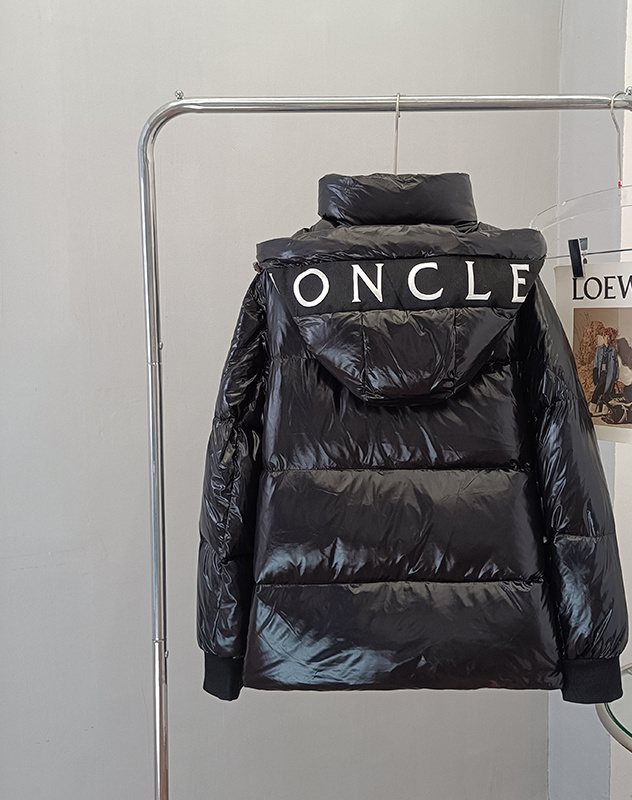 Moncler Hooded Glossy Puffer Coat — back
