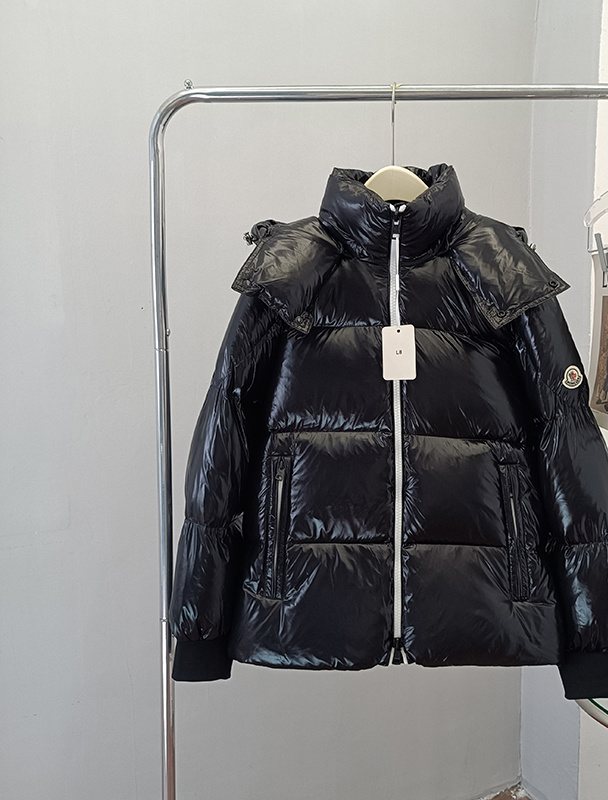 Moncler Hooded Glossy Puffer Coat — hero