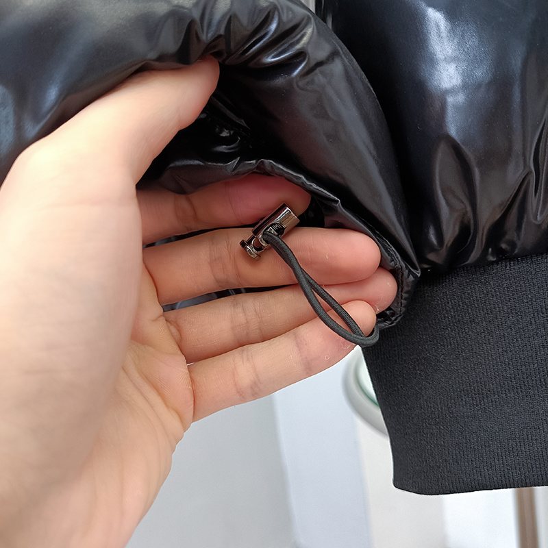 Moncler Hooded Glossy Puffer Coat — fabric_closeup