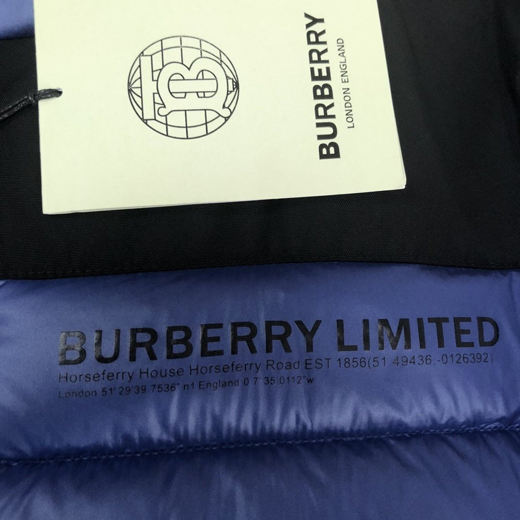 Burberry Contrast Panel Hooded Puffer Jacket — hang_tag