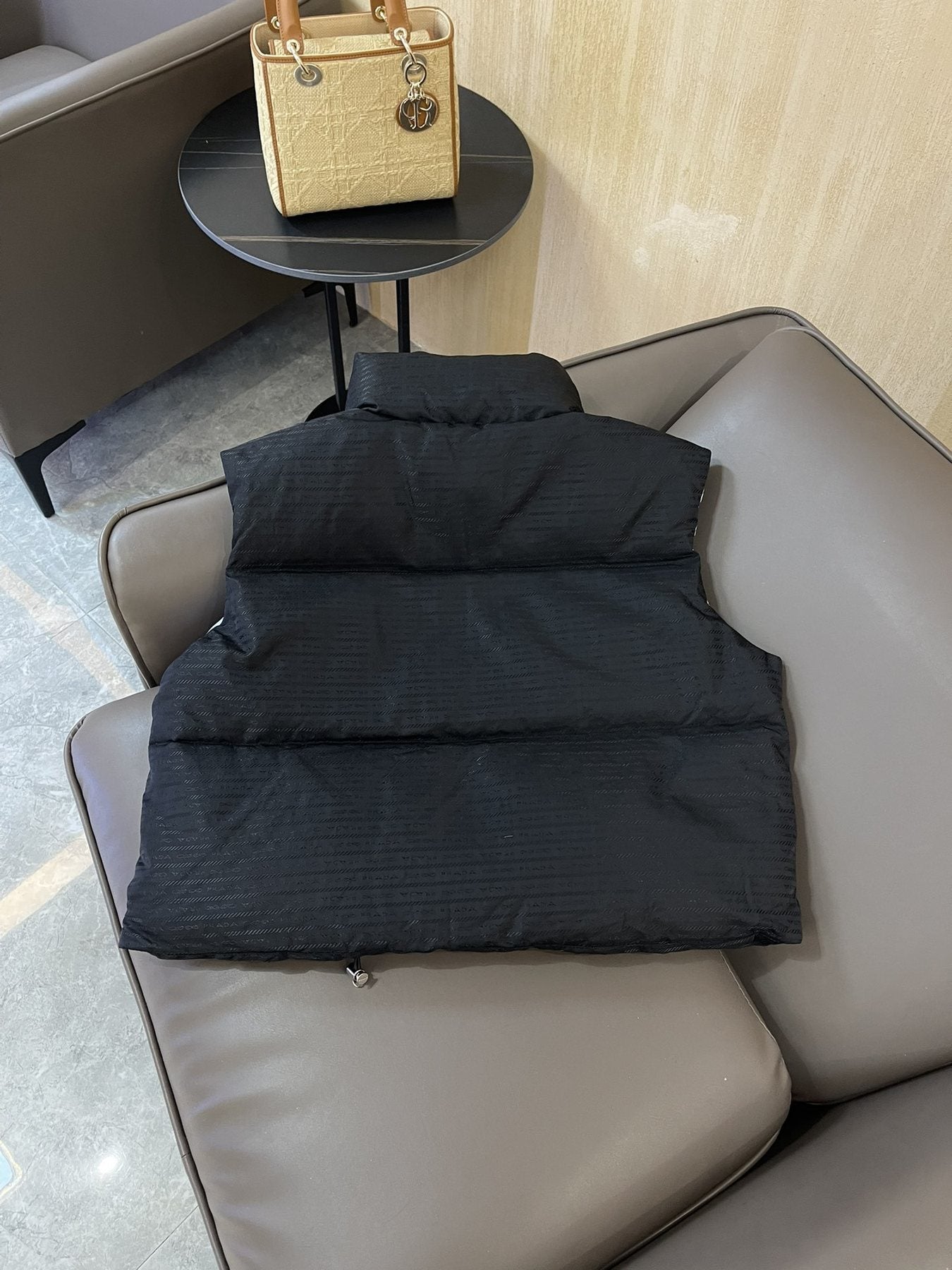 Prada Reversible Quilted Zip Vest — back