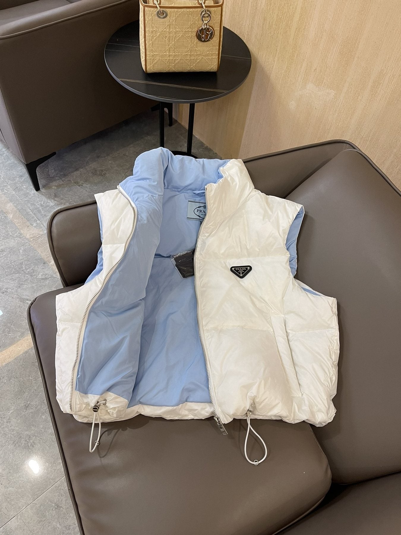 Prada Reversible Quilted Zip Vest — front