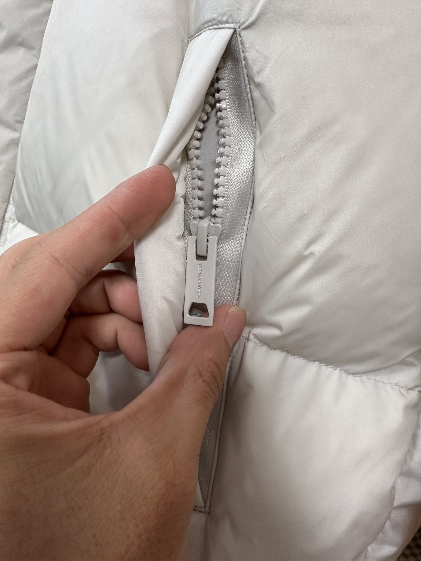 Burberry Color-Block Quilted Puffer Jacket — detail