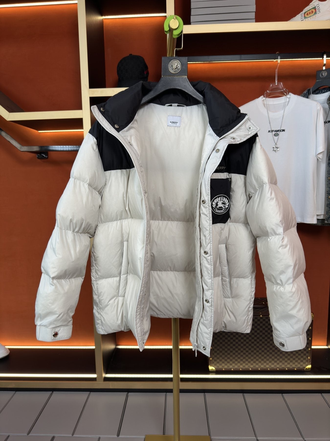 Burberry Color-Block Quilted Puffer Jacket — front