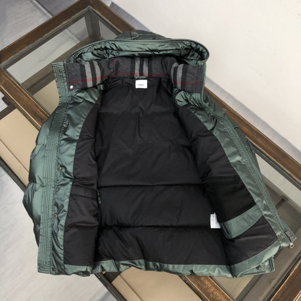Burberry Glossy Hooded Puffer Jacket — detail