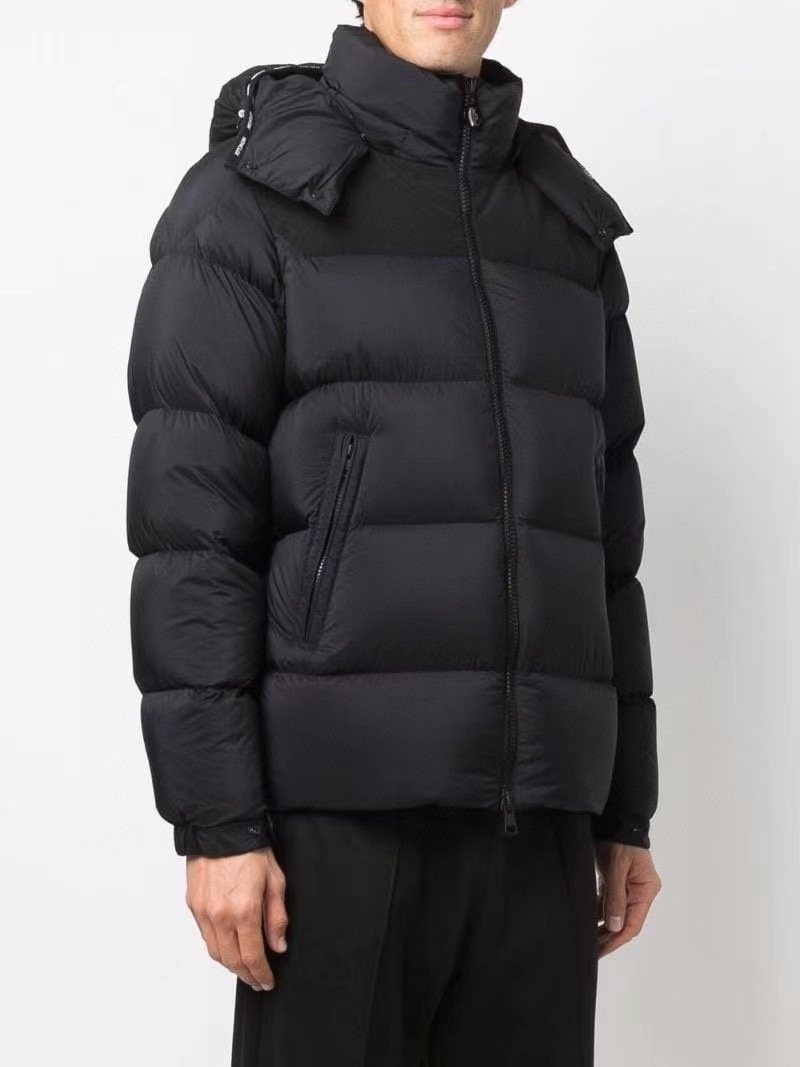 Moncler Black Detachable Hood Quilted Short Down Coat — hero