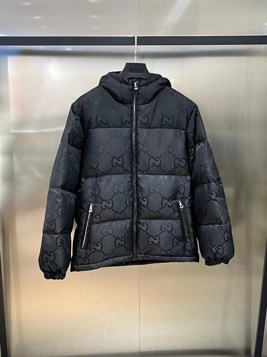 GUCCI Hooded Tonal Monogram Puffer Jacket — hero