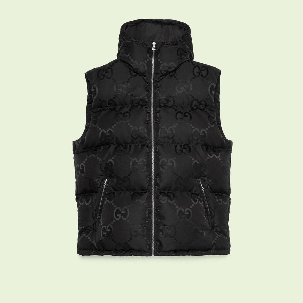 Gucci Black Tonal Monogram Down Vest — hero