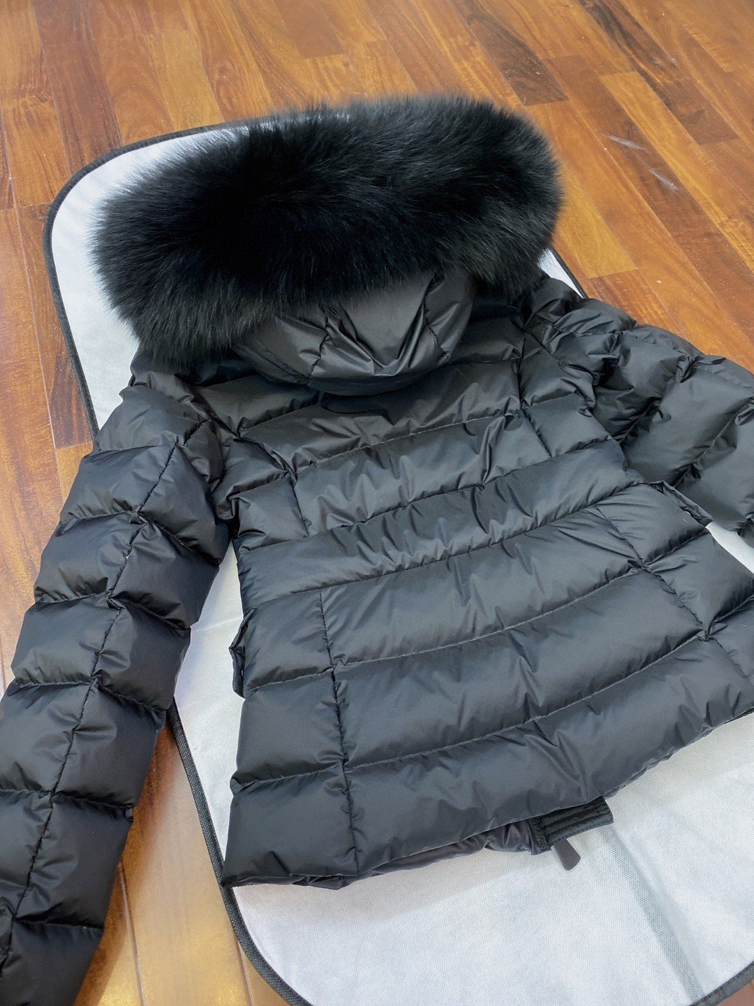 Moncler Fur-Trim Hood Puffer Coat — front